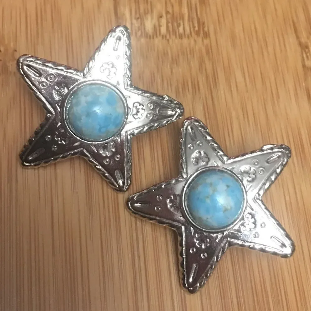 Turquoise Star Earrings - Picture 1 of 5